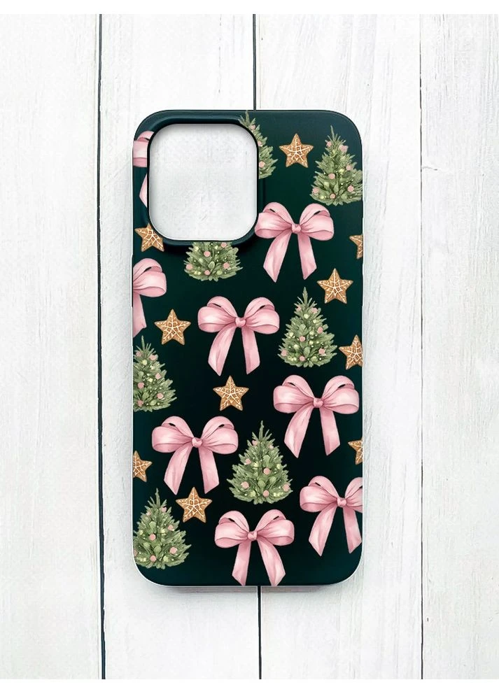 Матовий чохол на iPhone 15 Pro Max Чорний Різдвяний фон (принт 427) Creative (400773842)
