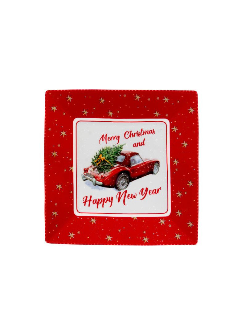 Блюдо Рождественская коллекция Машина с елкой 22,5х22,5 см 985-201 фарфор Lefard (346529442)