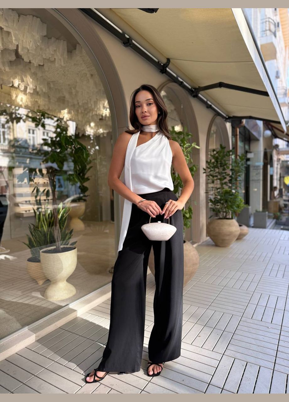 Біла стильна жіноча блуза шовкова біла No Brand