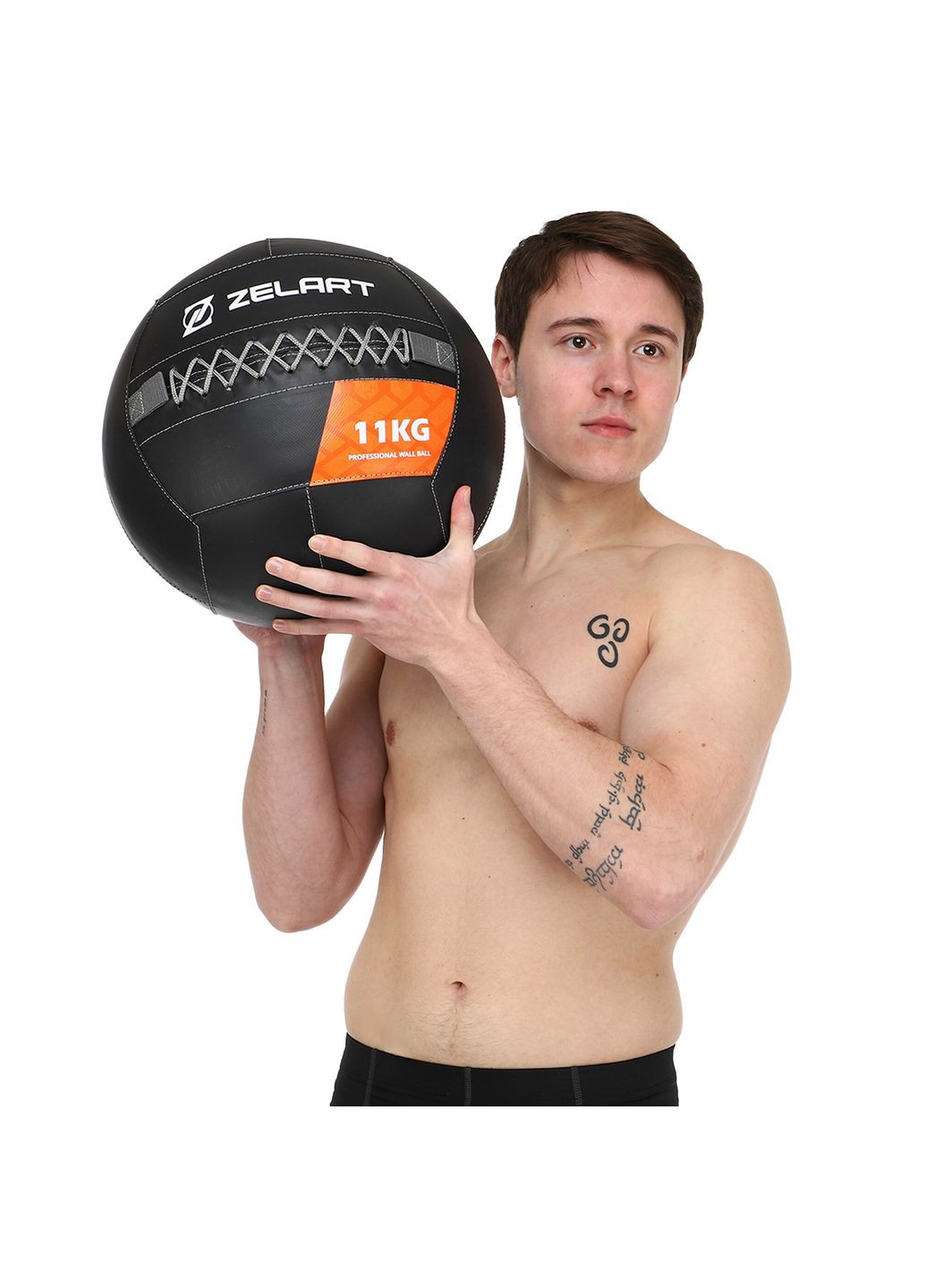 М'яч набивний медичний для кросфіту WALL BALL Чорний (вага 11 кг) TA-7822-11 Zelart (367617542)