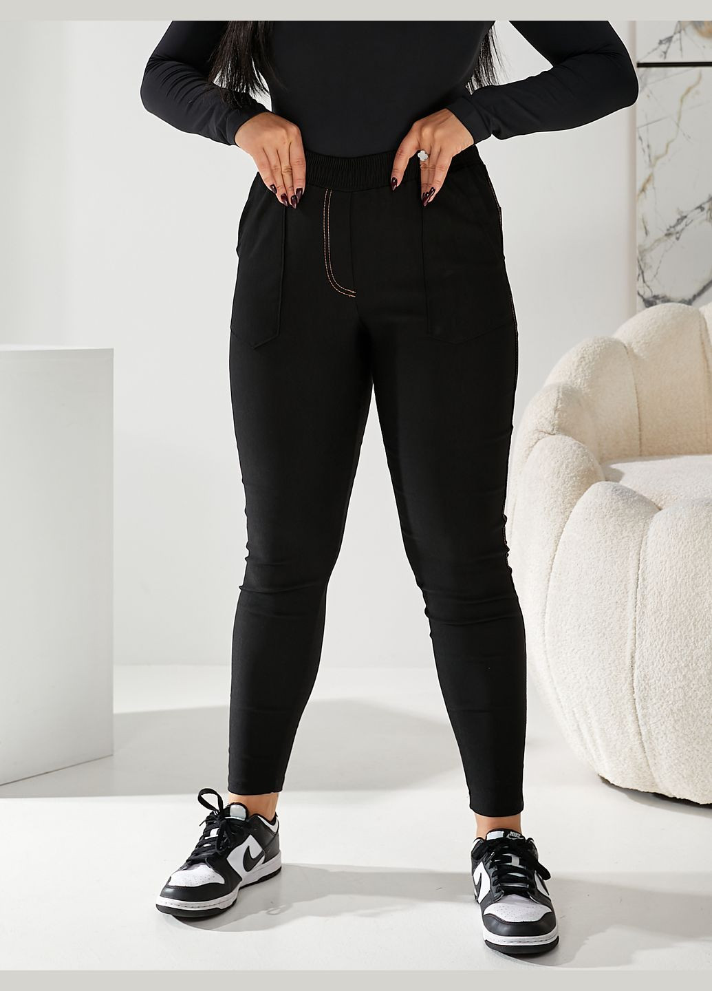 Утепленные лосины с байковым начесом,, черные Slazer (305665080)