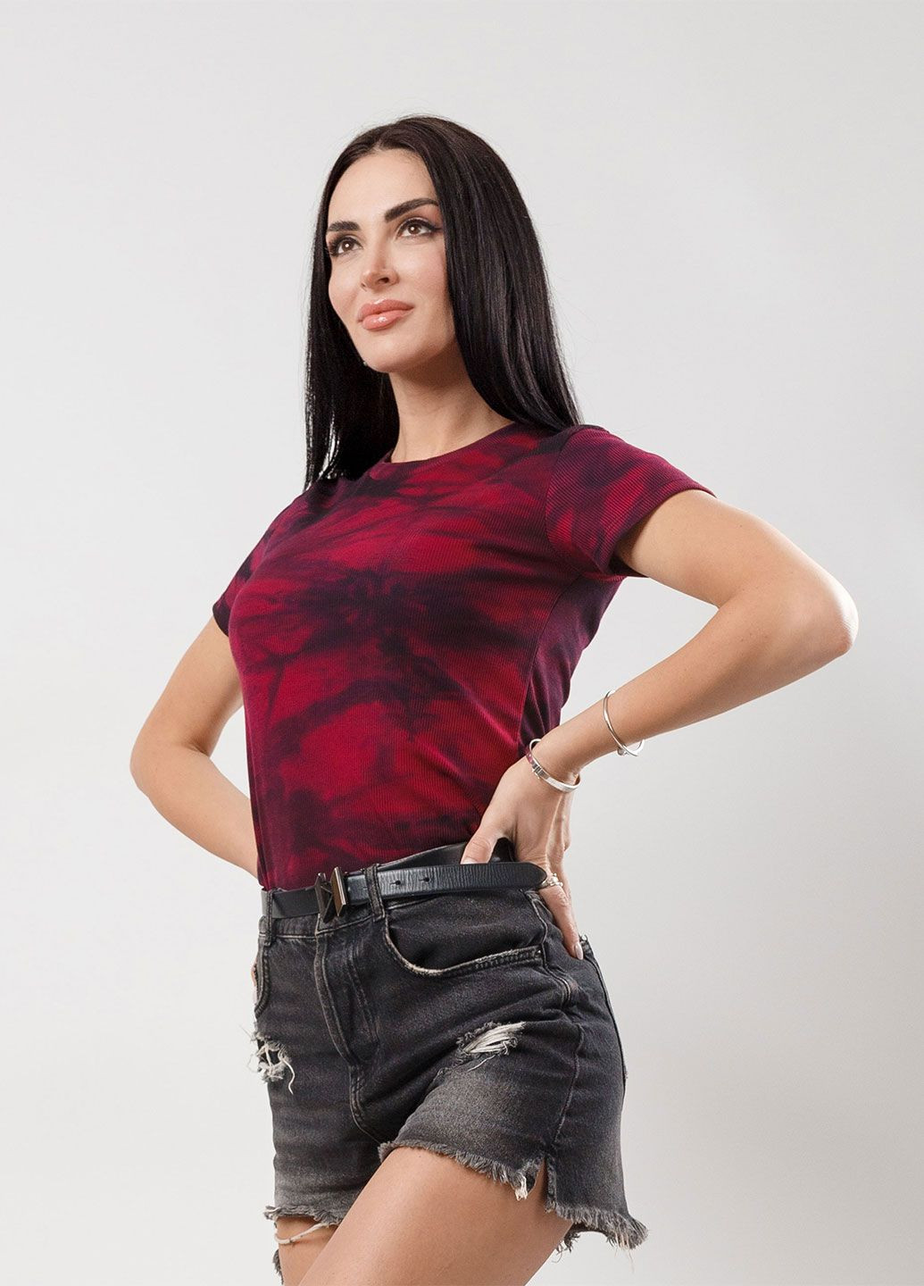 Малиновая летняя женская футболка с коротким рукавом Fashion Girl Storm