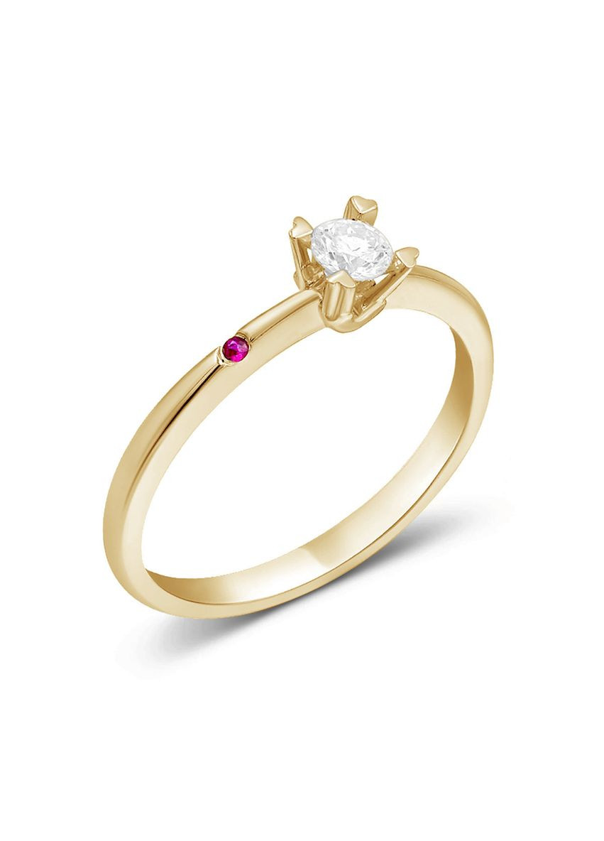 Кольцо с бриллиантами и рубинами в розовом золоте 1К034ДК-1709 Zarina (278388350)