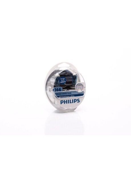 Лампа накаливания H4 12V 60/55W WhiteVision ULTRA +60 (4200K) (компл) (выр-во) 12342WVUSM Philips (332213020)