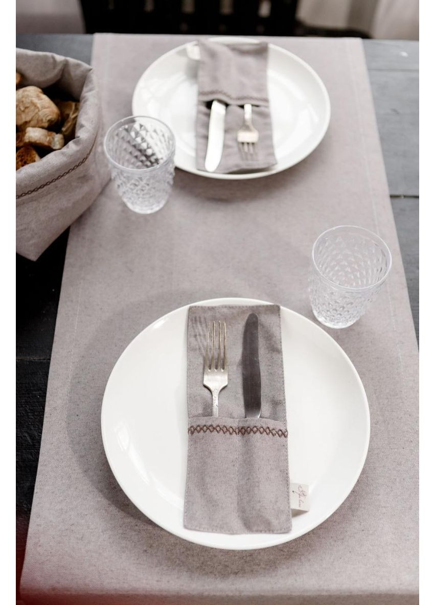 Ранер на стол RINO коричневый декор для гостиной или столовой текстильное изделие ProDobro (369377923)