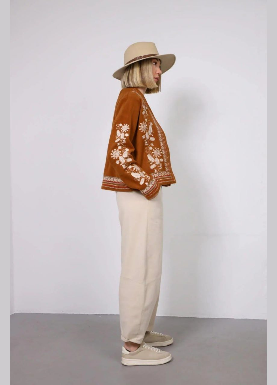 Жіноча вишиванка-жакет Смерека коричнева ESQ 5098 (303899119)