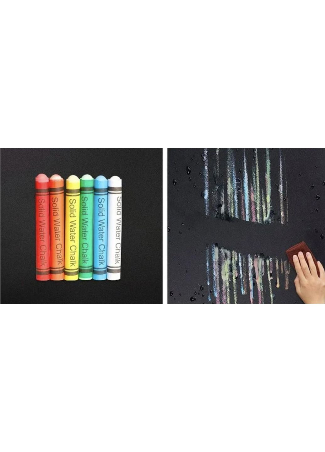 Доска-наклейка с цветными мелками для детского творчества, 200*45 см UKC (367958677)