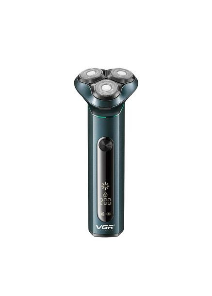 Чоловіча акумуляторна електробритва для вологого та сухого гоління з трьома головками Темно Синій VGR V-310 (327796220)