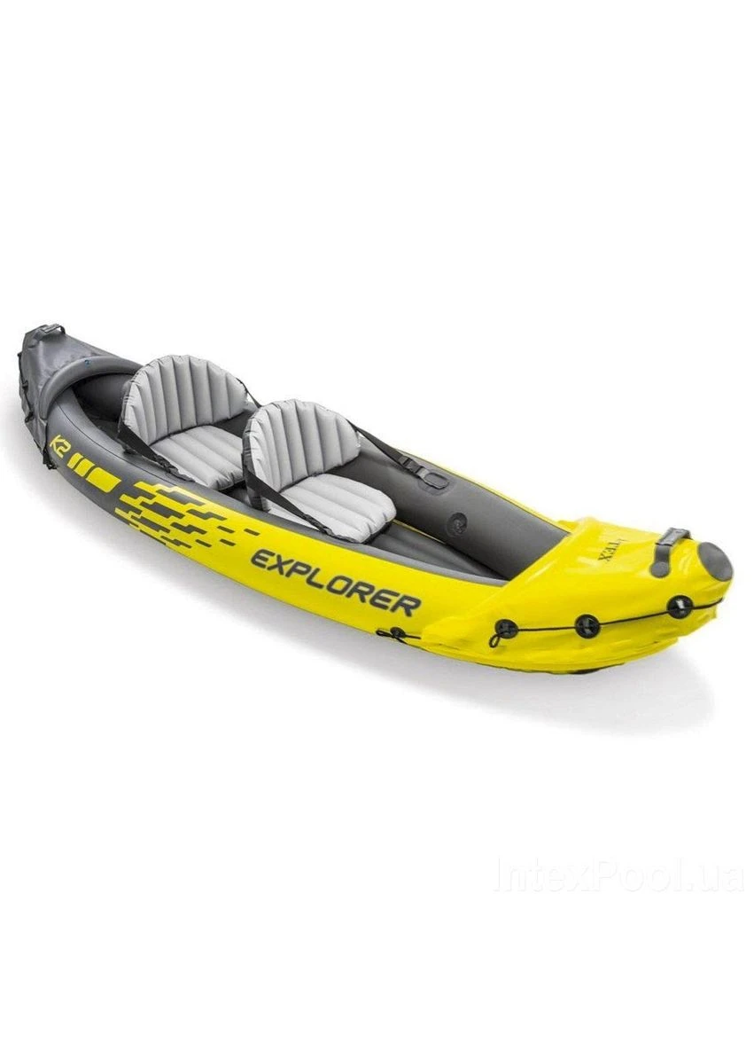 Двомісна надувна байдарка (каяк) 68307 Explorer K2, 312 х 91 см, з веслами та насосом Intex (396715462)