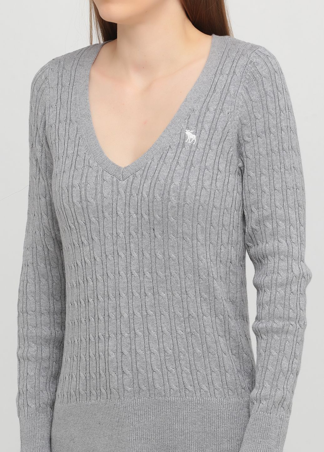 Світло-сірий демісезонний светр жіночий - светр af8036w Abercrombie & Fitch