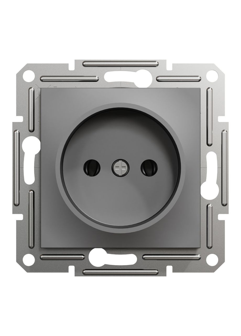 Розетка без заземленням, Антрацит, Asfora, EPH3000171 Schneider (372582373)