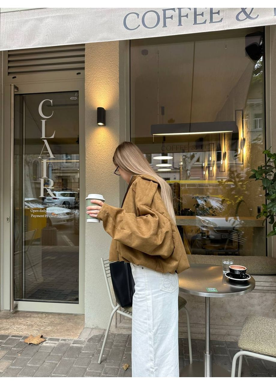 Стильный бомбер из замши Luna (361997110)