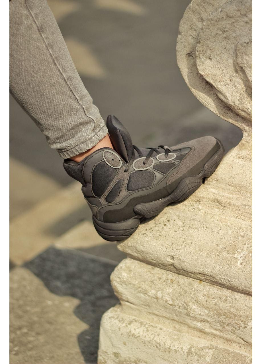КРОСІВКИ ЖІНОЧІ ADIDAS YEEZY BOOST 500 HIGHT UTILITY BLACK АДІДАС ІЗІ БУСТ No Brand чорні демісезони (367176322)