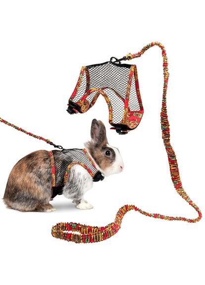 Шлея та повідець для кролика Rabbit Harness With Art Joy Leash (5415245149301) Flamingo (279567104)