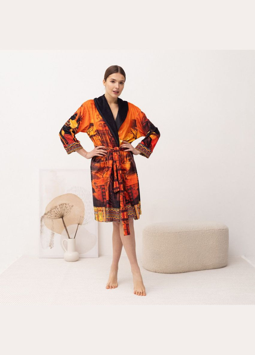 Халат жіночий з плюшевого велюру ексклюзивний Africa 18128 2XL-3XL FlexDress (336767202)