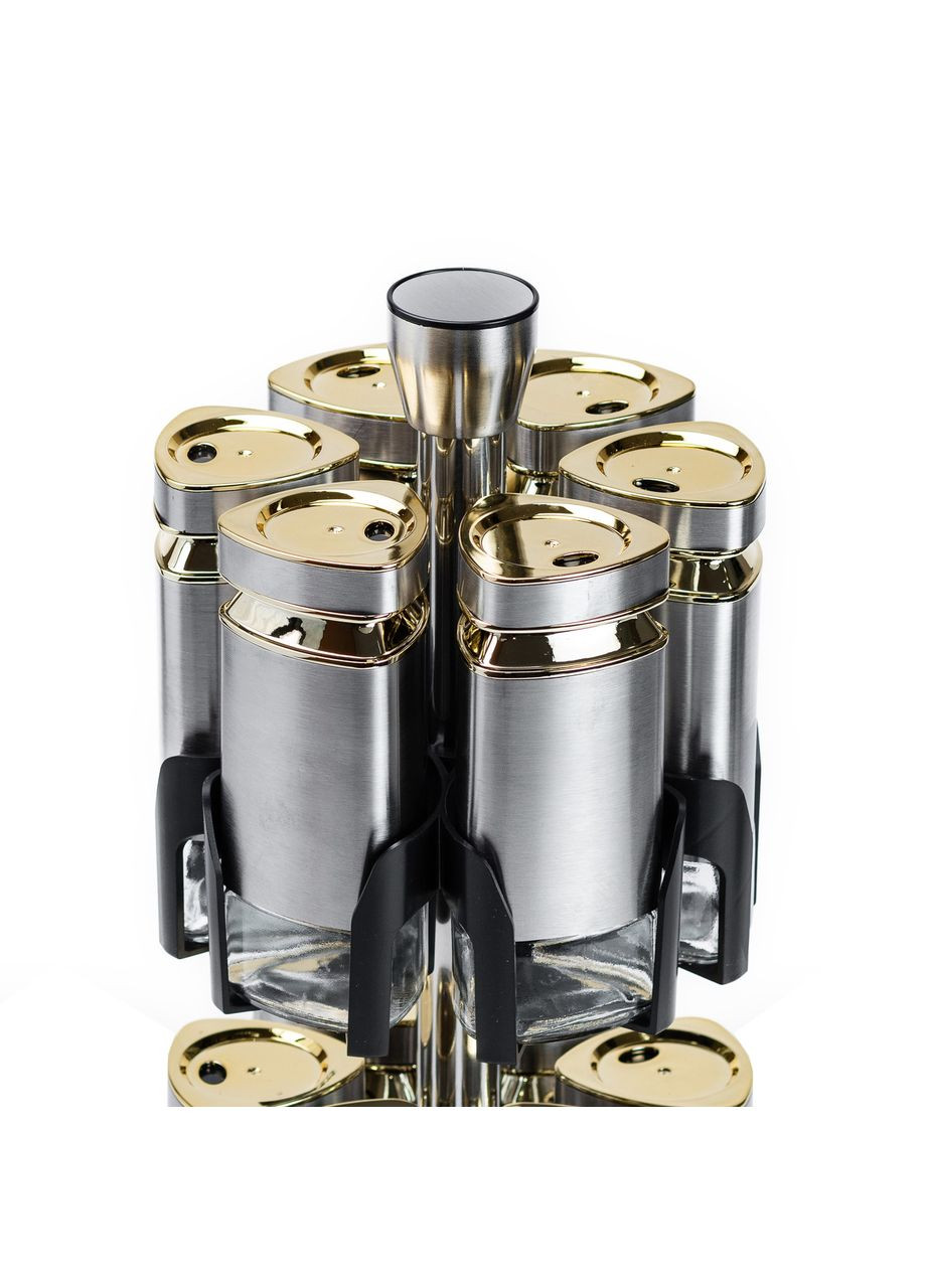 Набор баночек для специй на подставке 12 баночек по 120 мл, хром TS Kitchen (347312375)