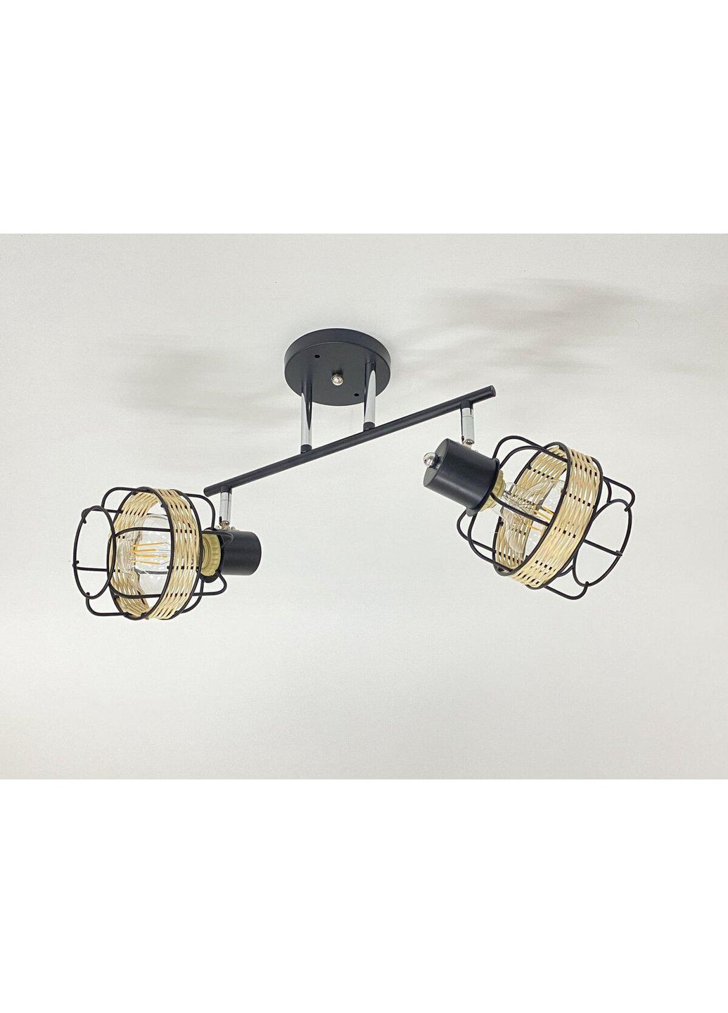 Стельова люстра на 2 плафони 91180K/2 чорний+хром Sirius (365878035)