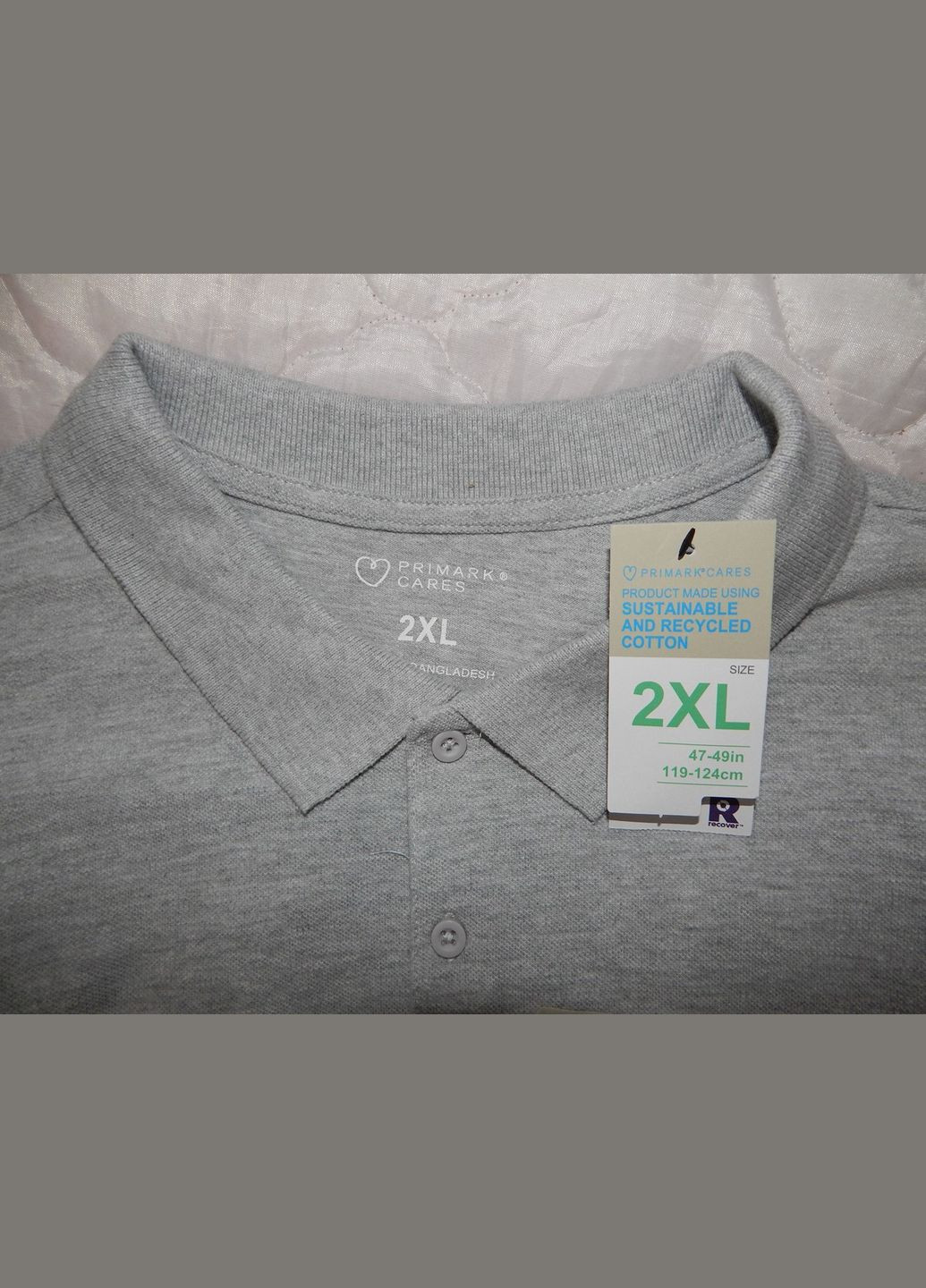 Серая мужская футболка поло оригинал р.56 112fm батал Primark