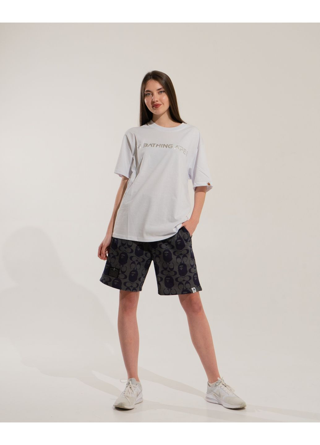 Футболка белая Bape A Bathing Ape Head Moon White Tee Unisex (356677813)