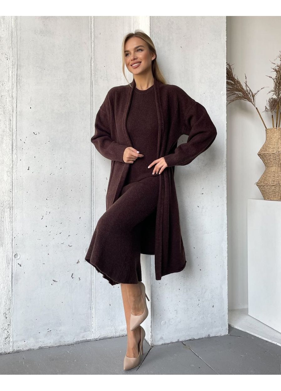 Коричнева шоколадний костюм з сарафаном 111782 No Brand