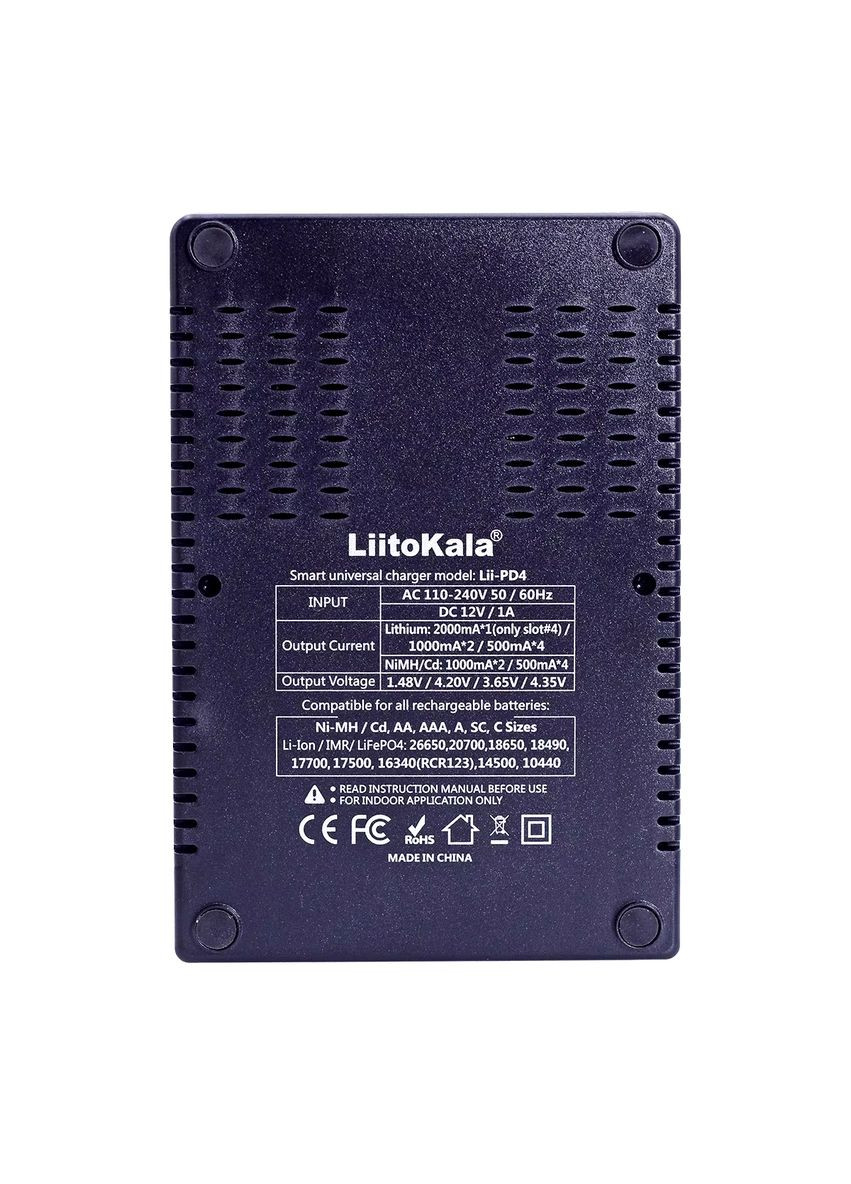 Lii-PD4 18650 Зарядное устройство для аккумуляторов 1,2 В 3,7 В NiMH 26650 21700 18350 18500 14500 AA AAA LiFePO4 батарей LiitoKala (370456172)