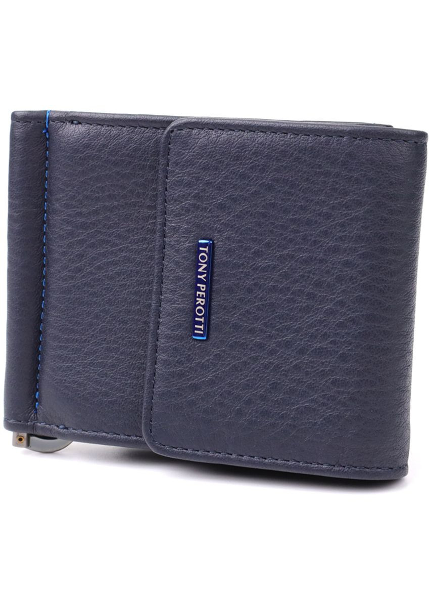 Вертикальний чоловічий затискач із зернистої натуральної шкіри 20862_1 (3595 navy) Tony Perotti (362024775)