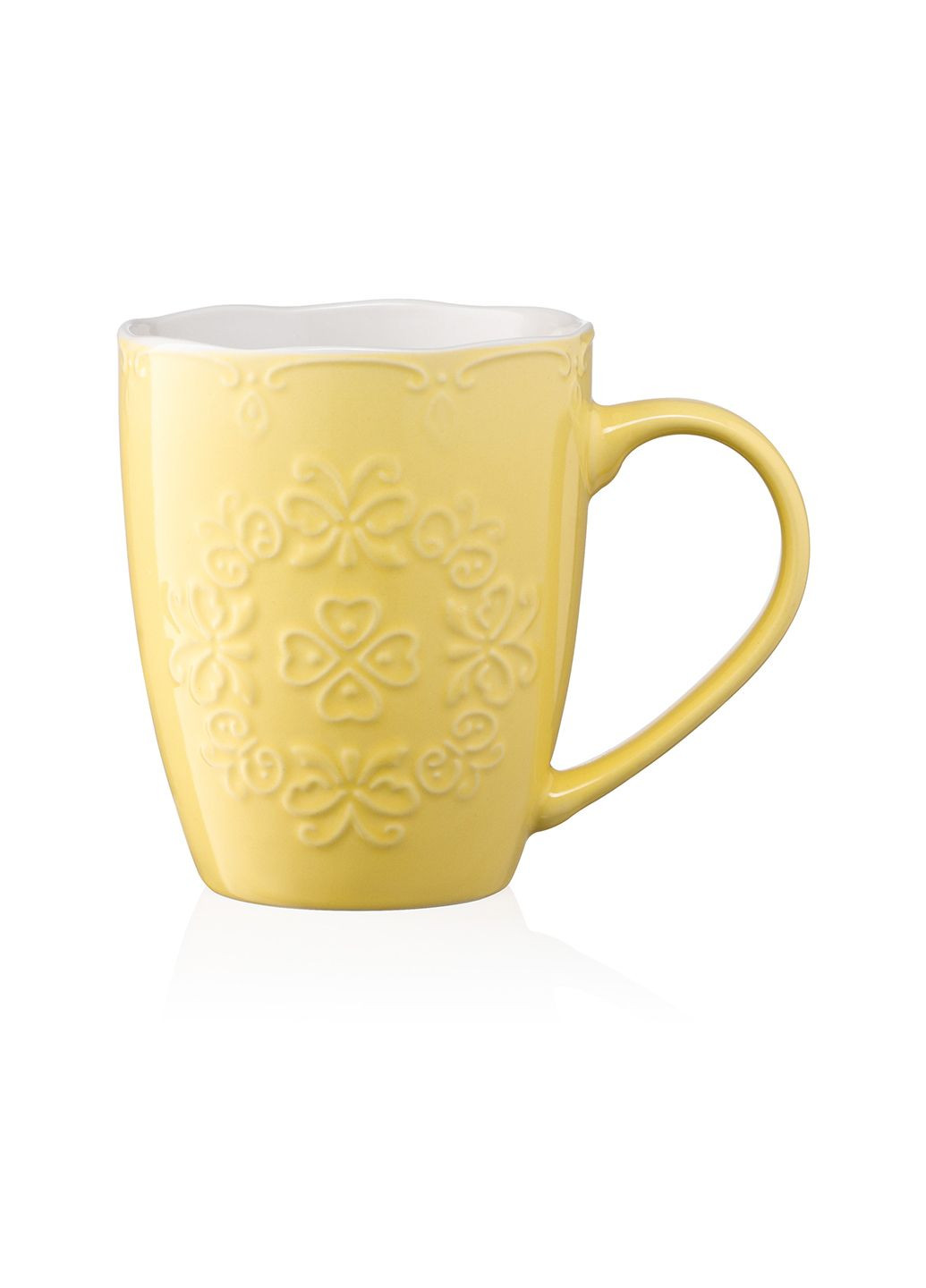 Чашка Barocco 330 мл жовта фарфор AR3458Y Ardesto (278227717)