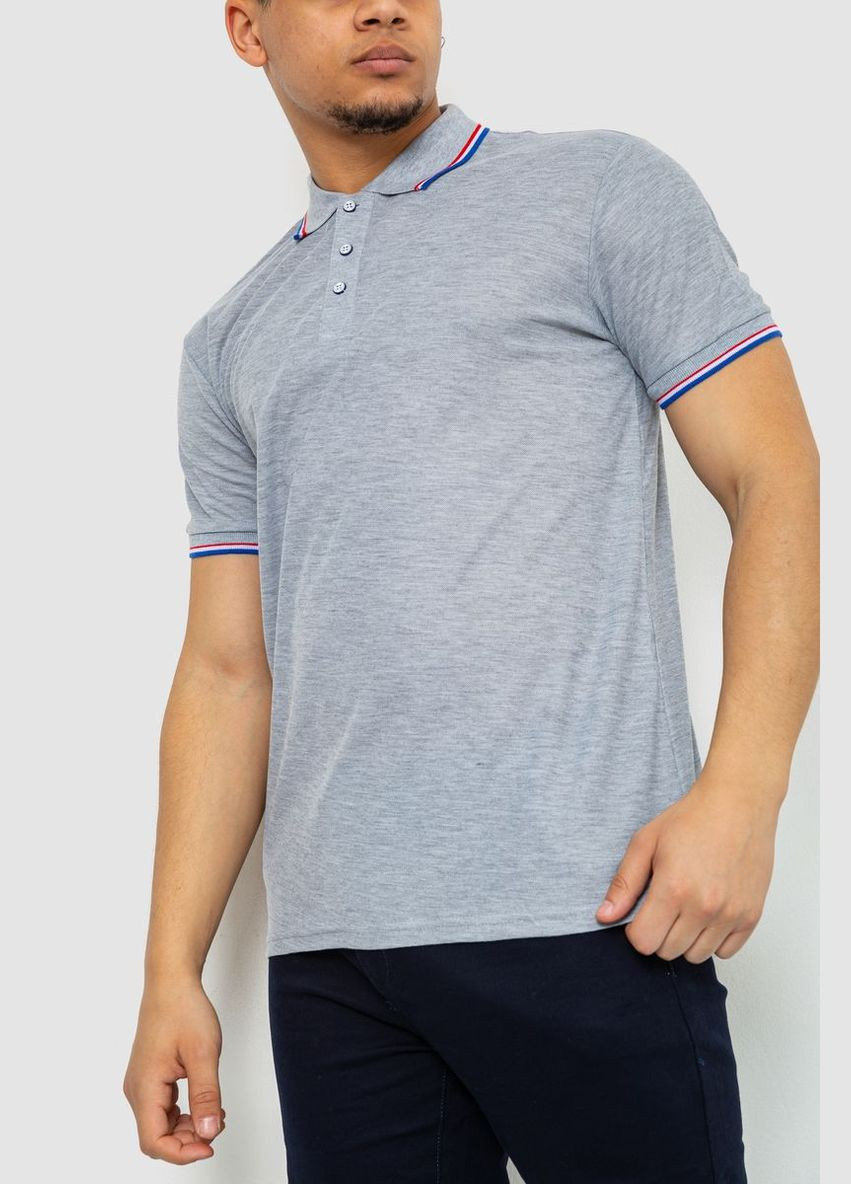 Серая поло мужское однотонное,, Ager