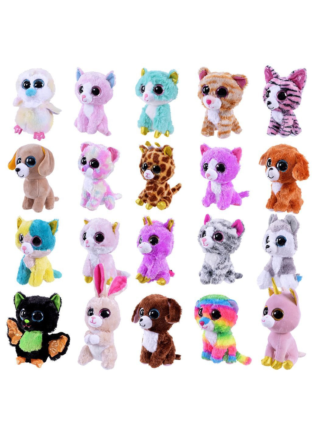 Мягкая игрушка животные с большими глазами 15 см в ассортименте - No Brand C3091 (371928375)