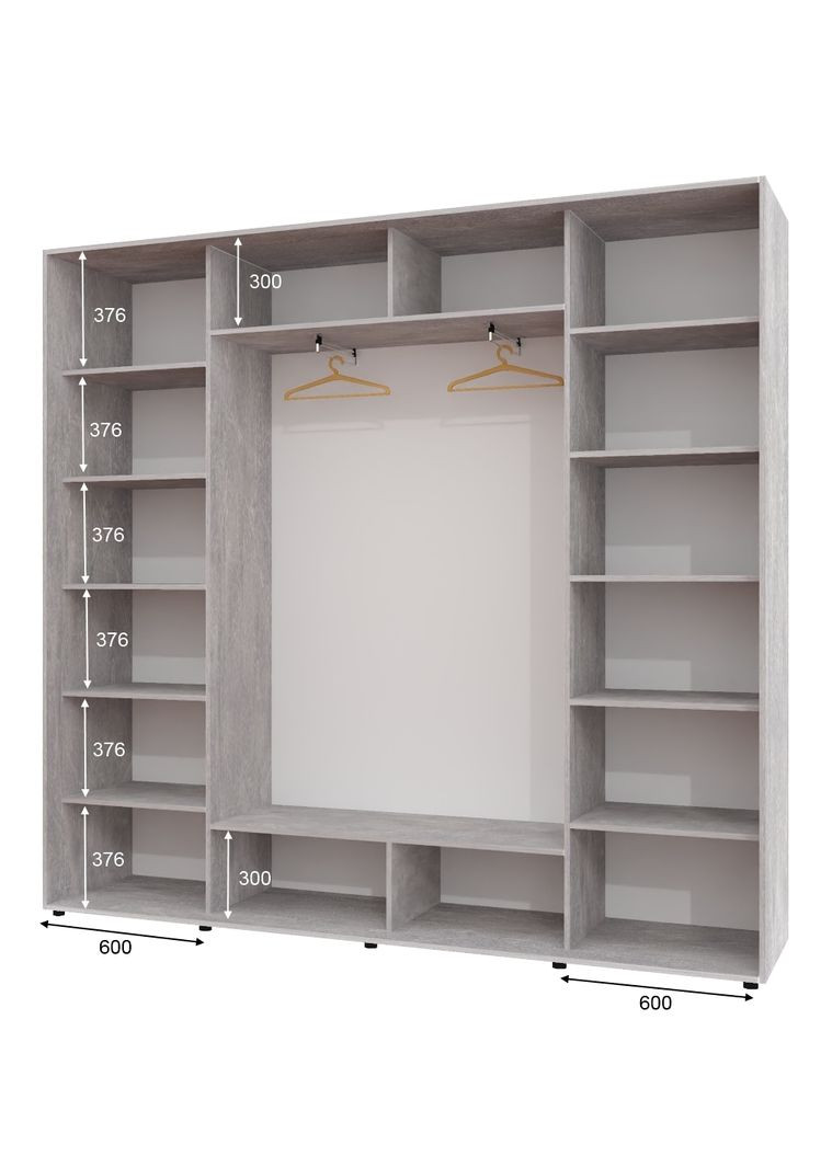 Шафа-купе тридверна 260*45*230 см Індастріал 3 двері ДСП ШК-05 Алекса (360478978)