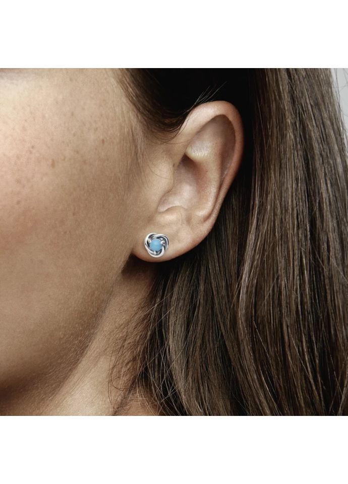 Серьги кульчики с камнем декабря "Бирюзовый круг вечности" Kabluchka (355348563)