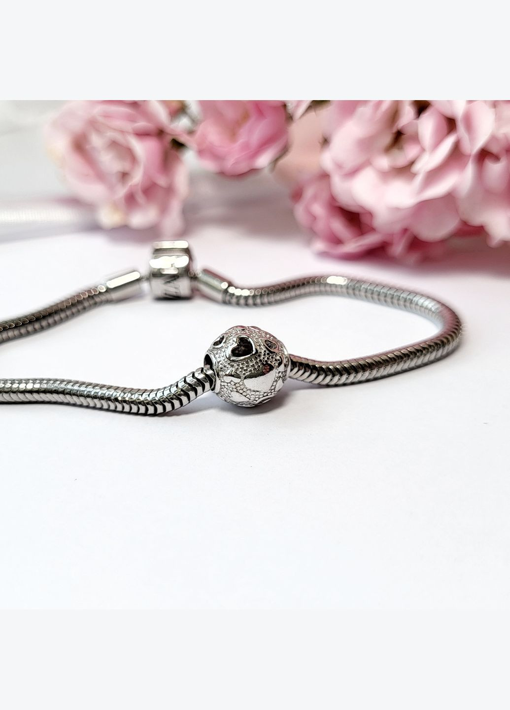 Серебряный шарм бусина без камней Сердца серебро 925 пробы Родированное 38229р 1.50г No Brand (306742714)