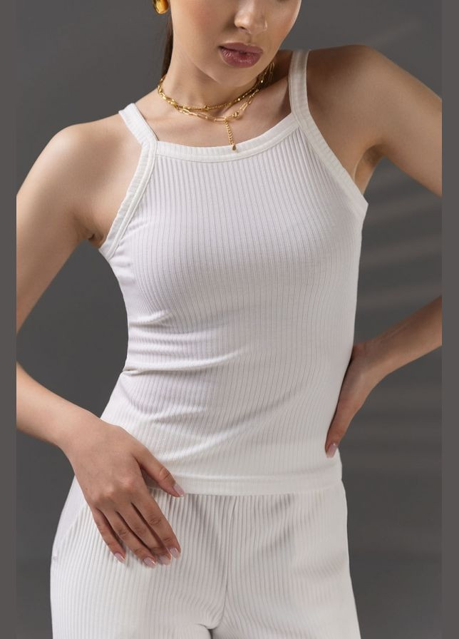 Жіночий комплект топ на бретелях і подовжений жилет (1788) Triko Bakh (334710595)