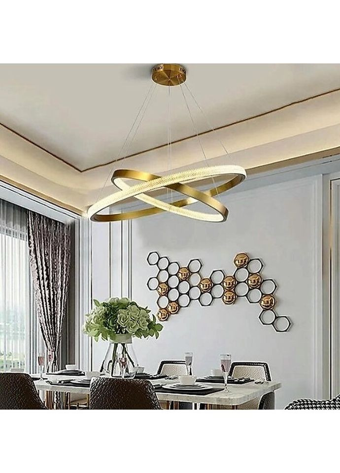 Люстра светодиодная подвесная LED светильник для квартиры на потолок лэд 26512 Золото 15-130х60х60 см. Sunnysky (324396406)