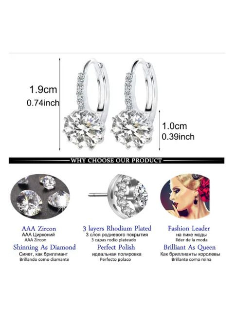 Серьги женские с золотым покрытием и вставкой. Бижутерия No Brand (295291962)