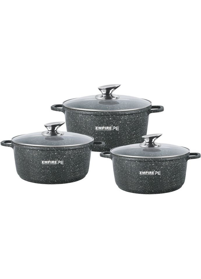 Набор кастрюль Блэк EM-7327 6 предметов черный Empire (349221160)