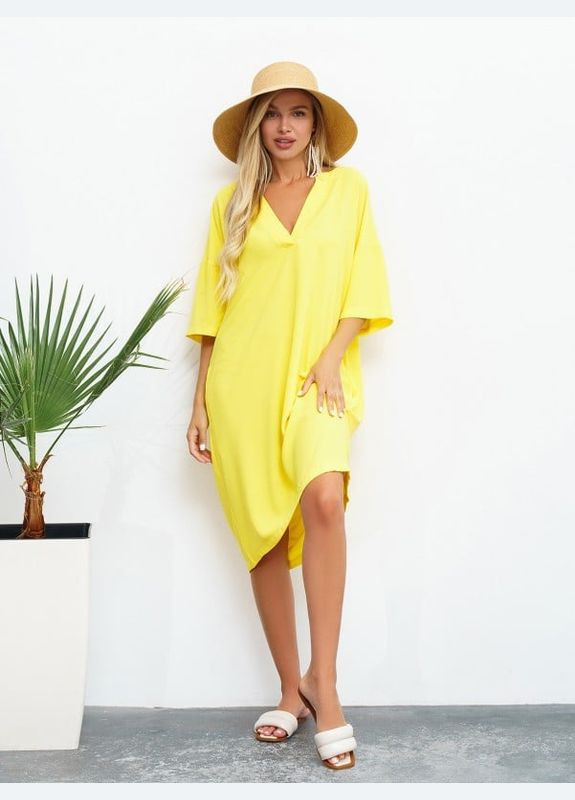 Жовтий повсякденний жіночі сукні 13465 ISSA PLUS