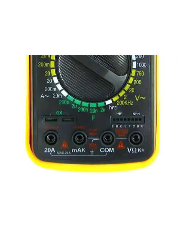 Універсальний мультиметр DT-9207 A+ кліщі струмовимірювальні Портативний тестер Жовтий/Чорний Digital (331863546)