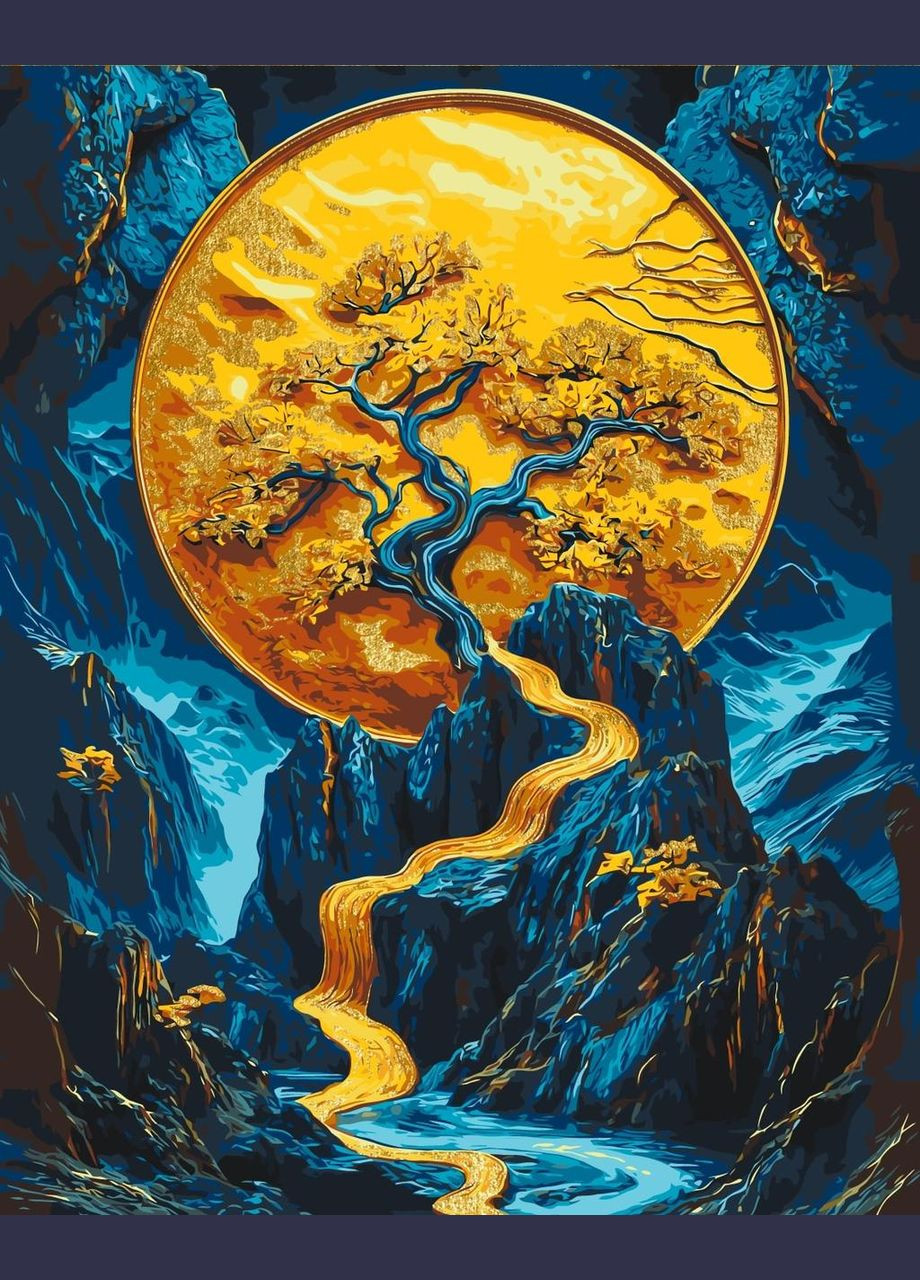 Картина за номерами Чарівне дерево з фарбами металік. Абстракція 40*50 см Оригамі LW 3411 Origami (322142210)