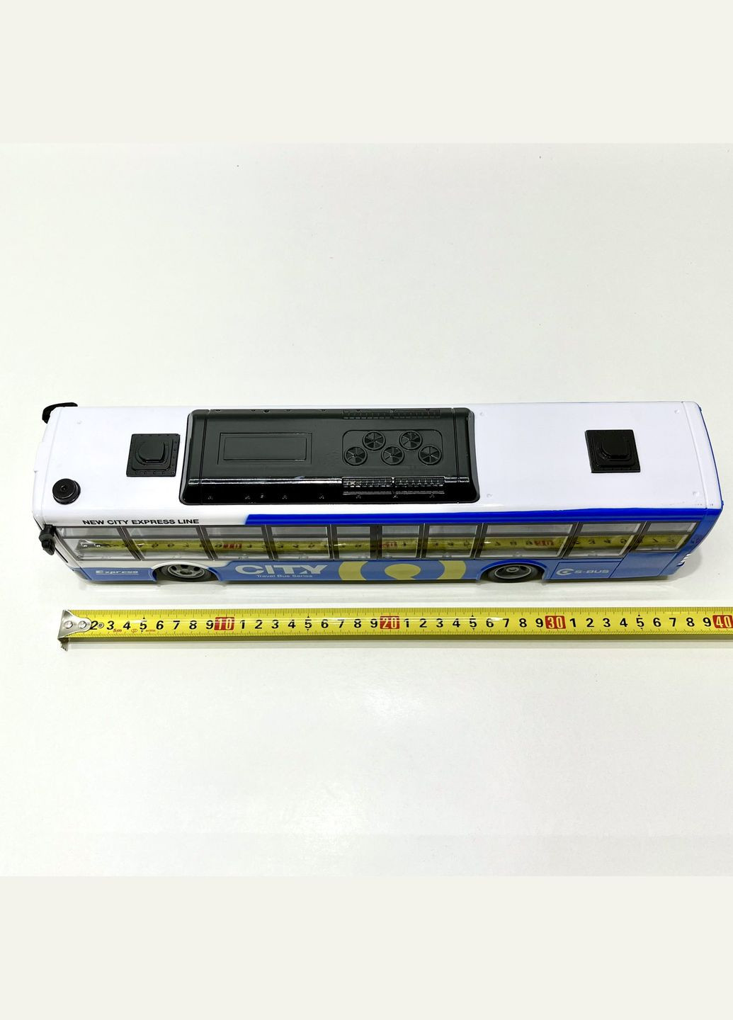 Автобус міський на радіокеруванні акумулятор 3.7V керування 2.4GHz підсвічування фар 38см Синій (666-695 NA) No Brand (304421612)