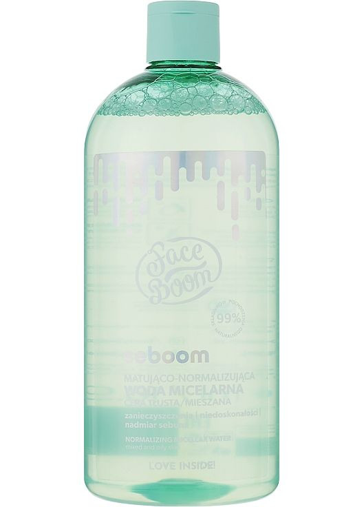 Мотивировочная мицеллярная вода Face Boom Seboom Normalizing Micellar Water 500ml (1132383-87682) Bielenda (368656481)