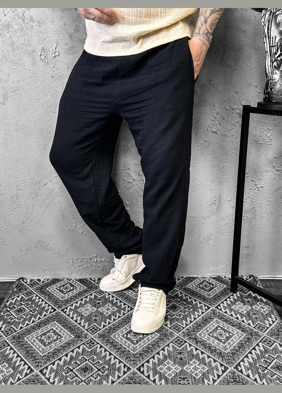 Черные повседневный демисезонные брюки No Brand