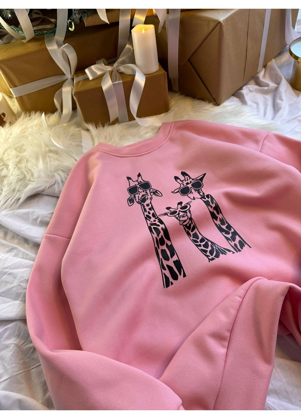 Рожевий світшот жіночий oversize — замір в описі GD/GL Модний простір малюнок без декору (368760637)