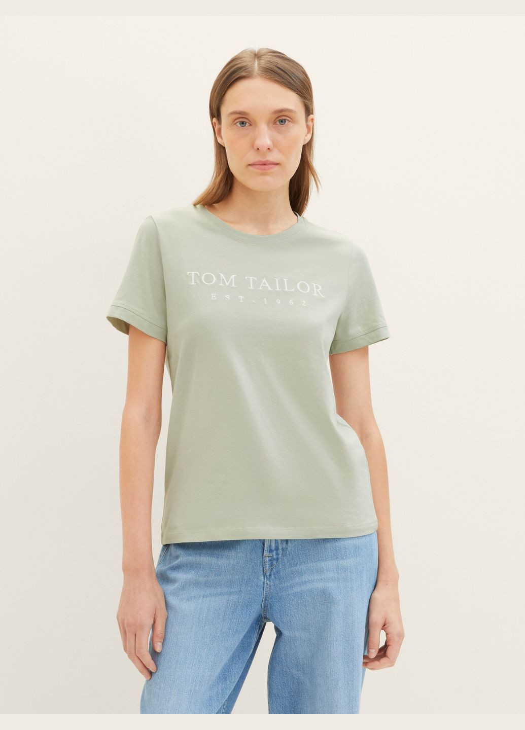 Зеленая летняя футболка Tom Tailor