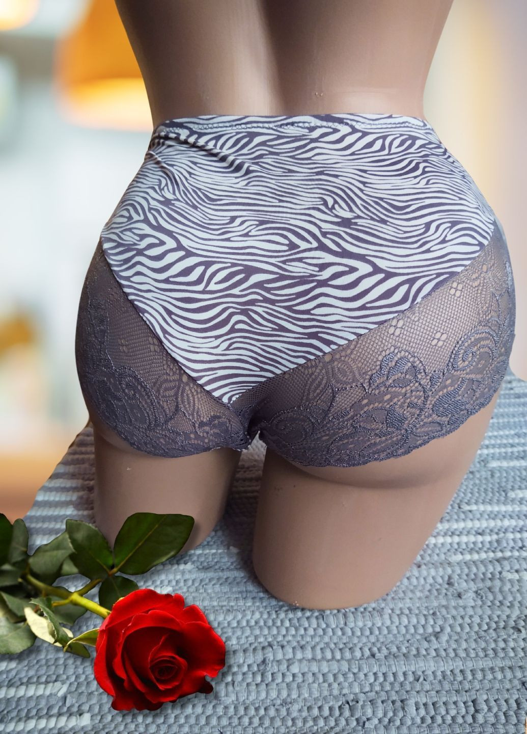 Жіночі трусики Zeeman з мереживом brown (7251) FS (322265014)