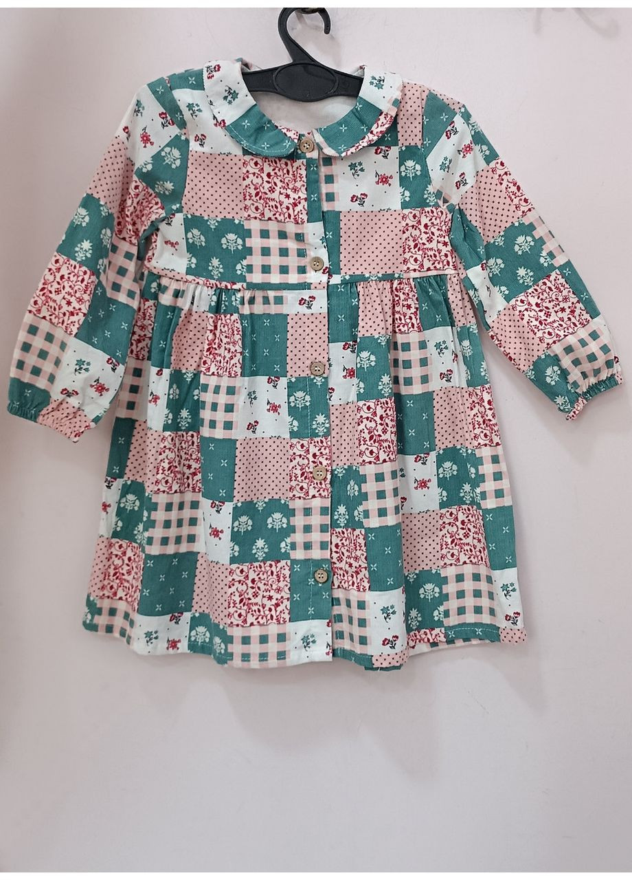 Розовое платье для девочки вельвет свободное No Brand (372796134)