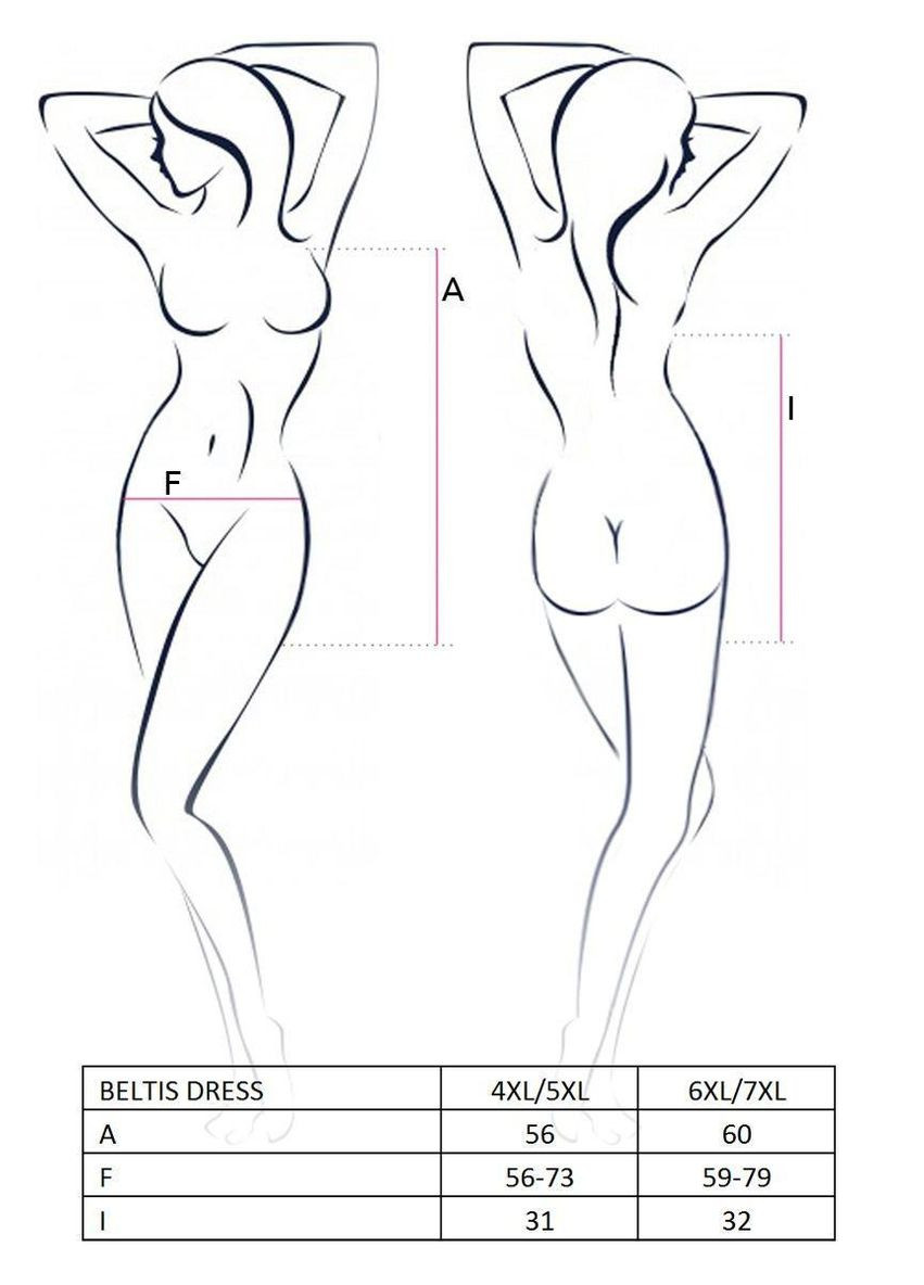 Черное платье с открытой спиной beltis dress black 4xl/5xl - Passion