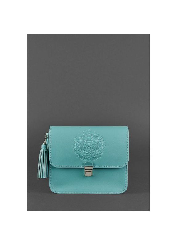 Сумка кросс-боди через плечо из натуральной кожи женская для документов и для телефона маленькая Бирюзовый 40168 BlankNote (361970411)