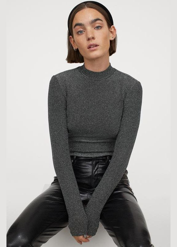 Топ из блестящего трикотажа для женщины Divided 0931444-002 H&M (296984251)