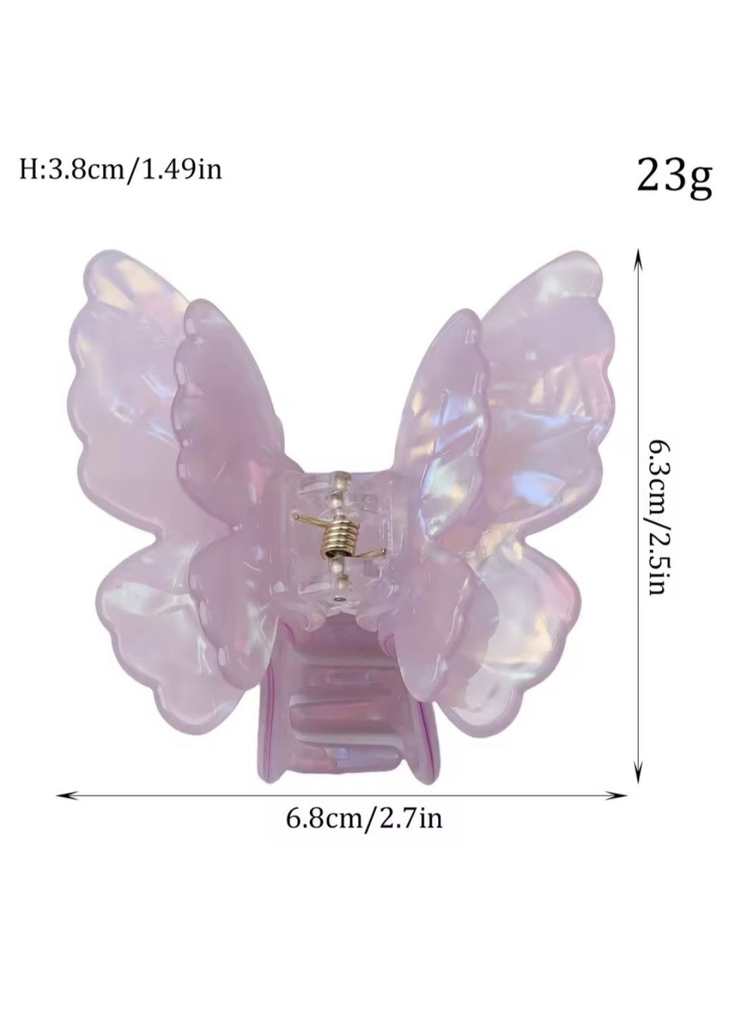 Заколка-крабик бабочка с двойными крылышками China (356567239)